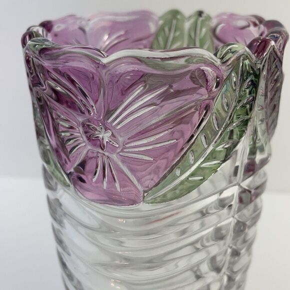 Crystal Clear 24% Lead Crystal Etched Vases (2) - Picture 5 of 12